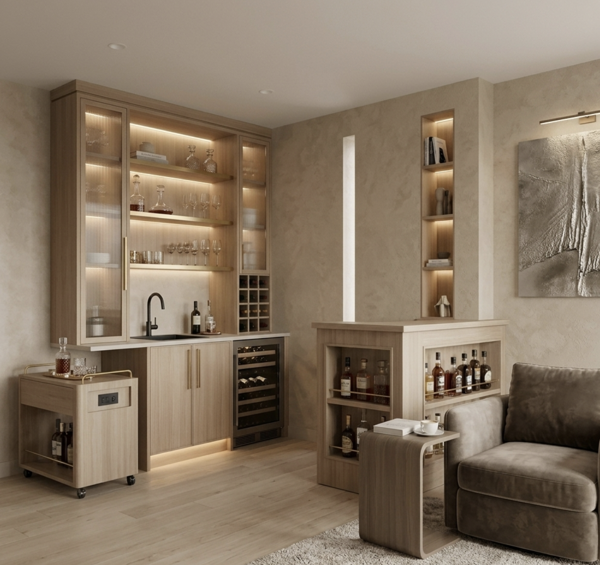 Barra y muebles auxiliares